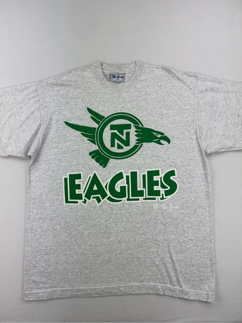VTG 80s North Texas Mean Green Heather Gray Single Stitch T-Shirt Men Size XL